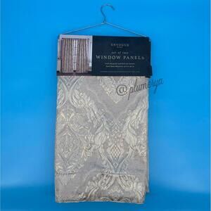 enVogue Gold Damask Textured Curtains Window 2 Panel Set 35 x 96 NWT